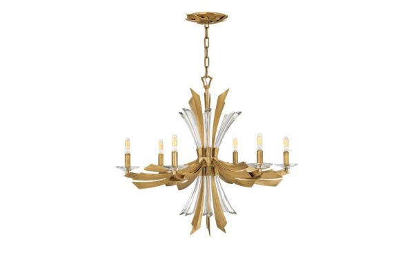 6 Light Chandelier Burnished Gold