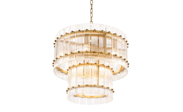 Small Chandelier in Antique Brass Finish