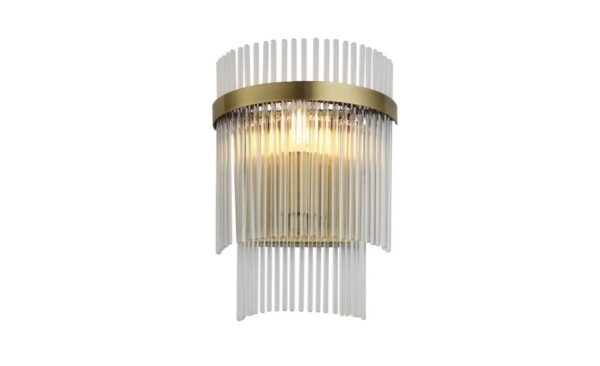 Wall Light in Antique Brass with Clear Glass